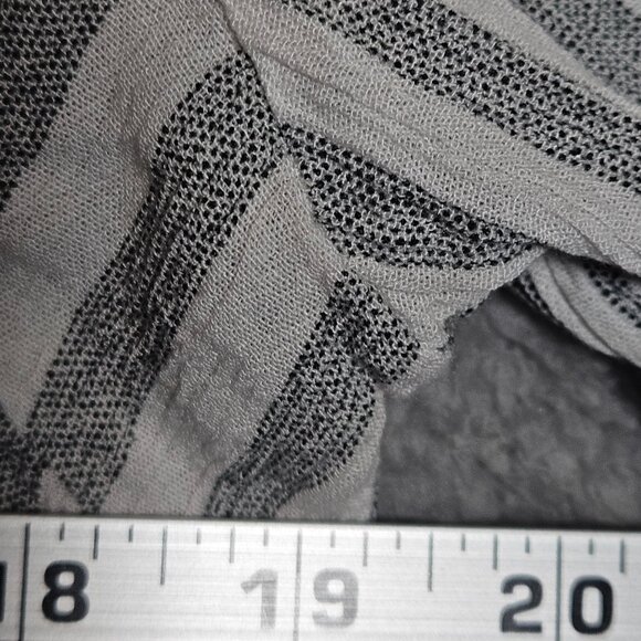 Striped White & Gray Button-Tab Sleeve V-Neck Tunic Top By Faith And Joy XL - Picture 6 of 11